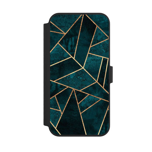 Apple iPhone 14 Pro Max NIVOflip Tief Blaugrün Stein Gold Druck