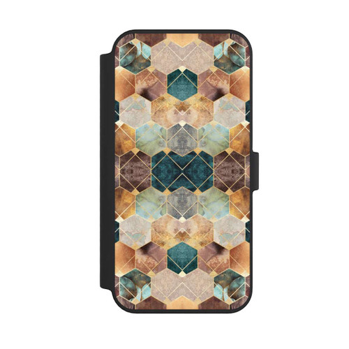 Apple iPhone 14 Pro Max NIVOflip Naturfarbene Sechsecke und Diamanten