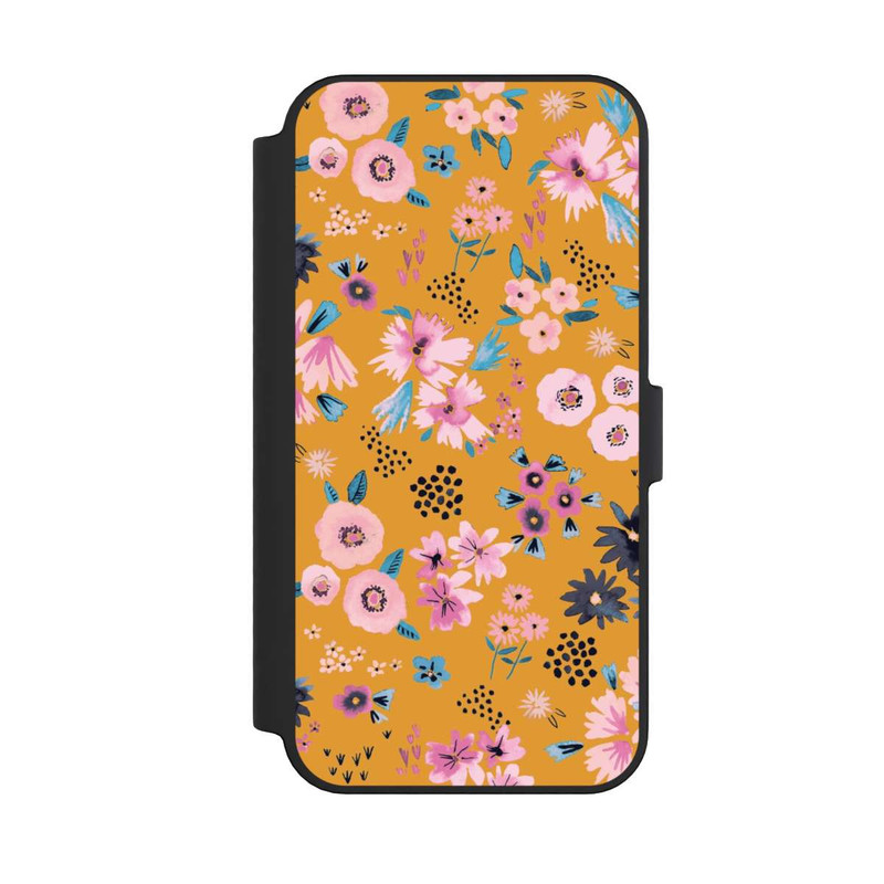 iPhone 14 Pro Max NIVOflip Petites Fleurs Jaune Moutarde