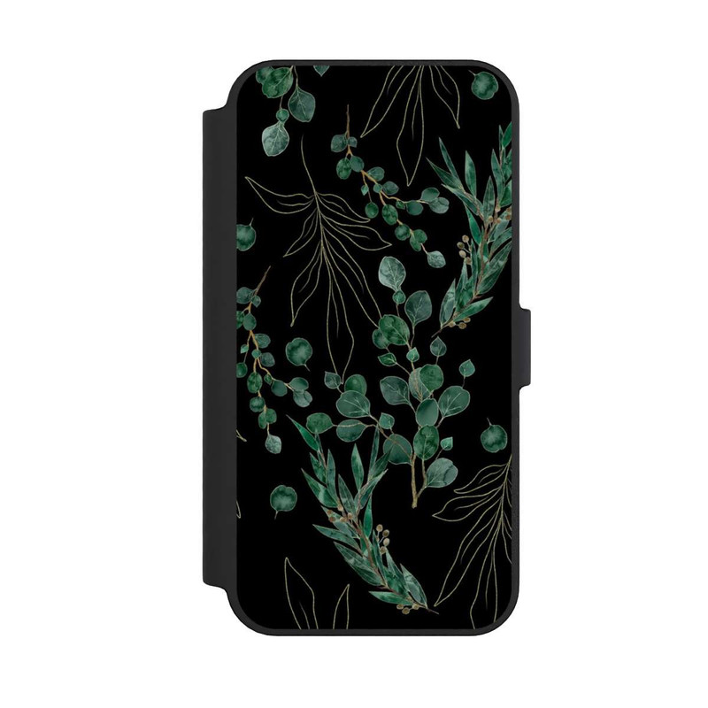 iPhone 14 Pro Max NIVOflip Feuilles d'Eucalyptus Fond Noir