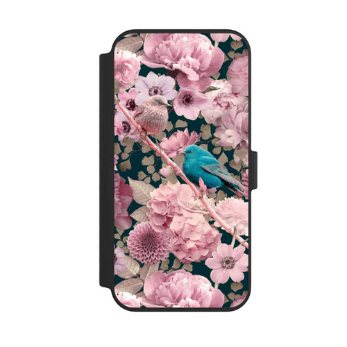 Apple iPhone 14 Pro Max NIVOflip Spatzen im rosa Blumenmuster