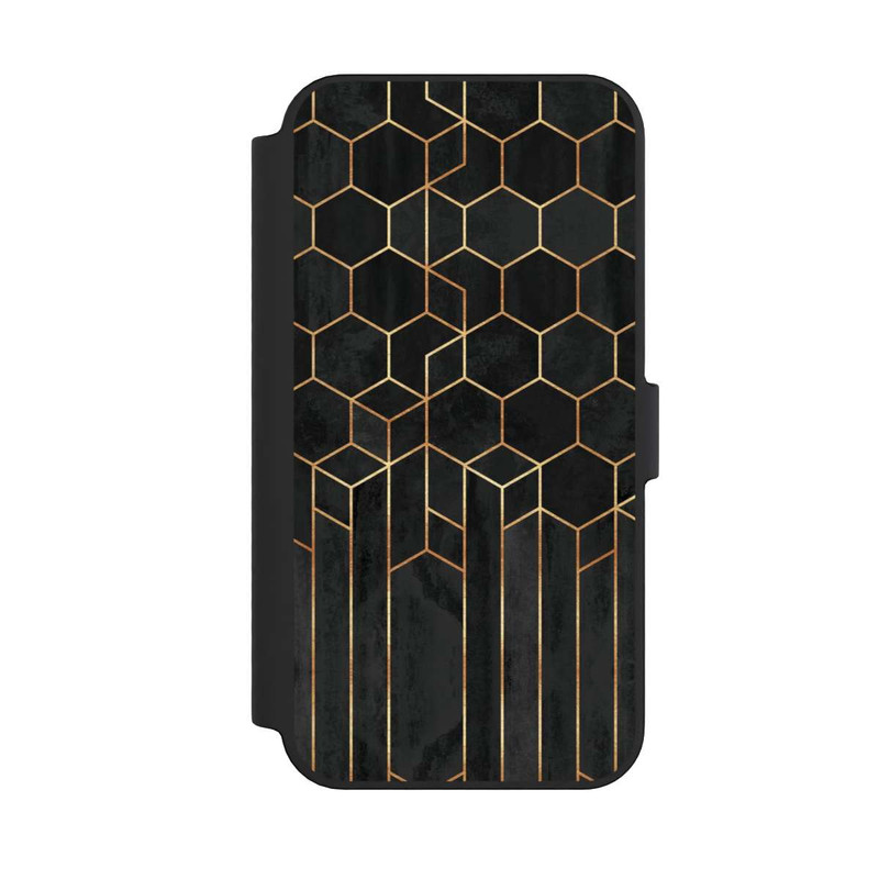 iPhone 14 Pro Max NIVOflip Hexagones noirs