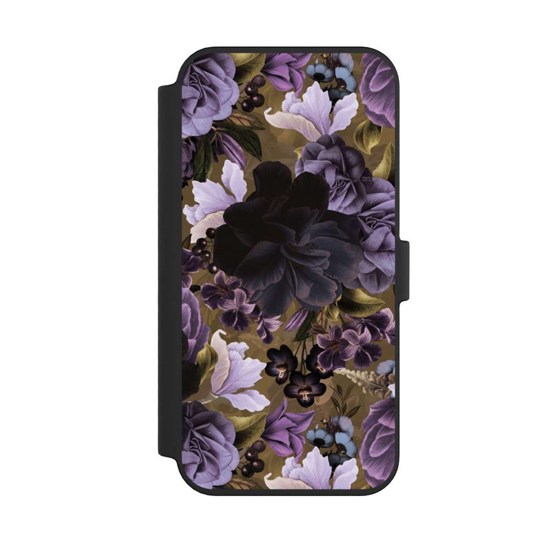 iPhone 14 Pro Max NIVOflip  Lila und goldene Vintageblumen