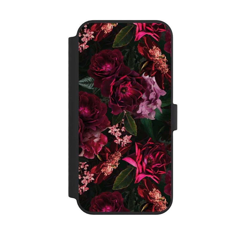 iPhone 14 Pro Max NIVOflip Dunkelrote und rosa Blüten