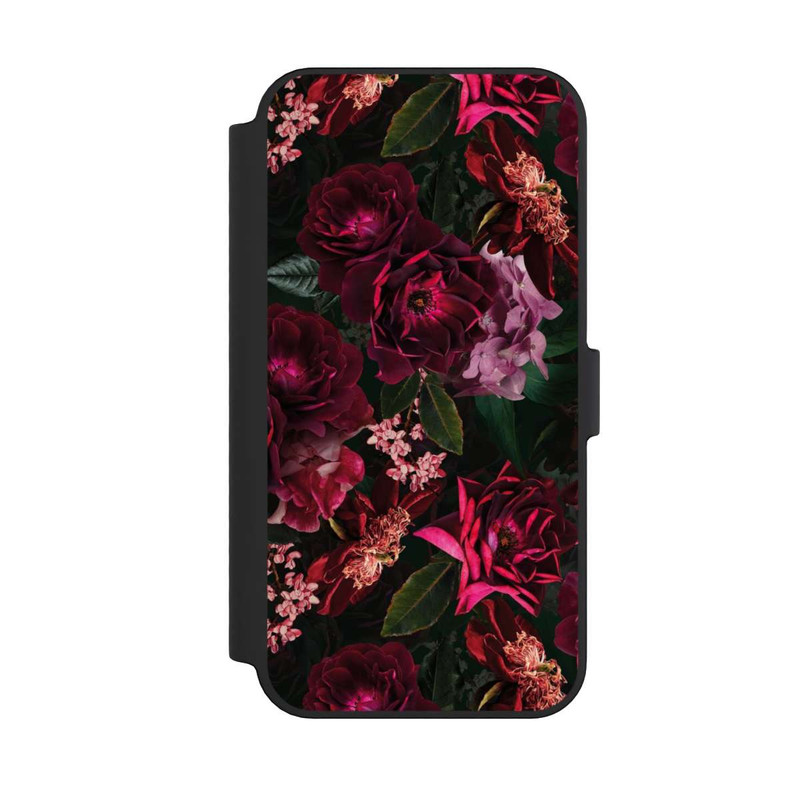 iPhone 14 Pro Max NIVOflip Fleurs rouge foncé et roses