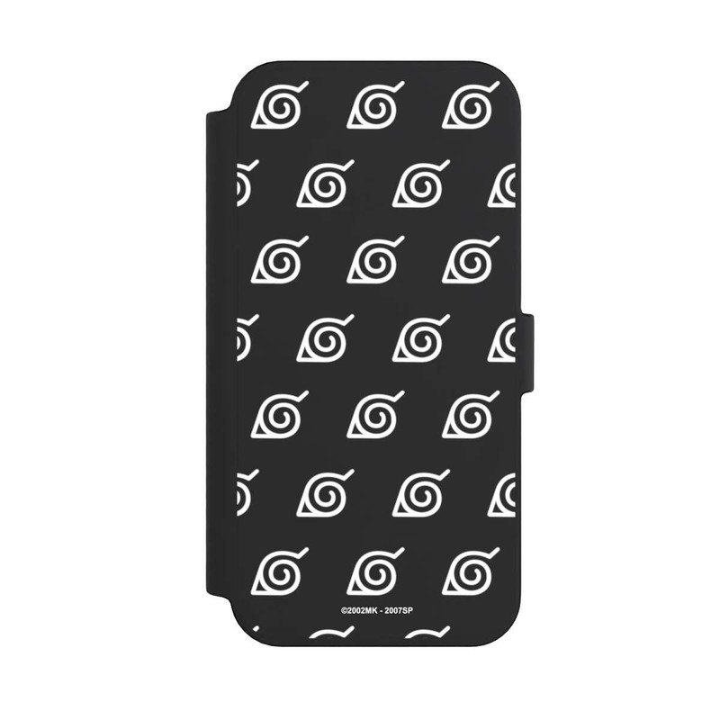 iPhone 14 Pro Max NIVOflip Weißes Konoha-Muster Transparent