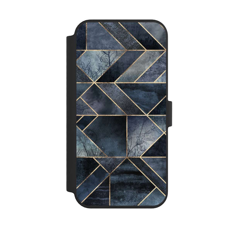 iPhone 14 Pro Max NIVOflip Abstraktes Natur-Dunkelblau