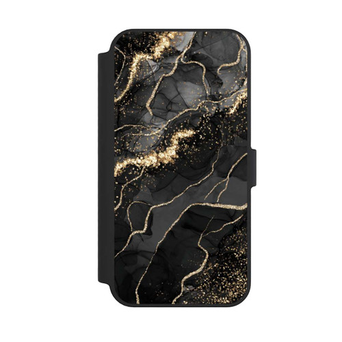 Apple iPhone 14 Pro Max NIVOflip Look Spirales de Marbre Sombre &amp; Or