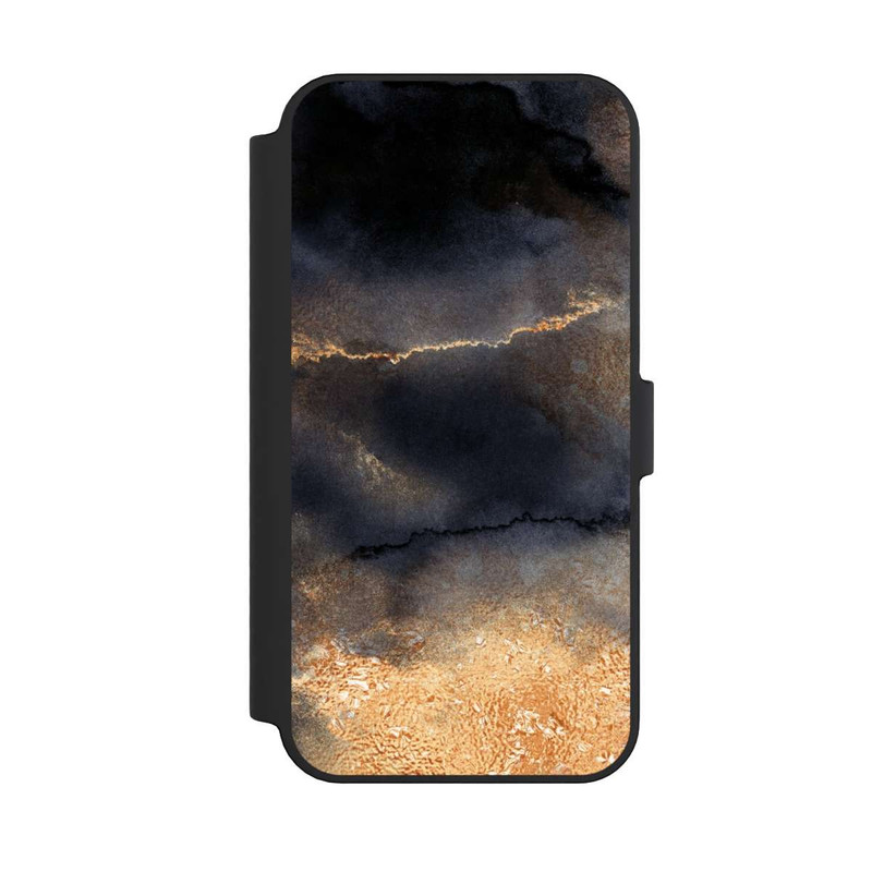 iPhone 14 Pro Max NIVOflip Schwarzer Marmor Goldstaub Look