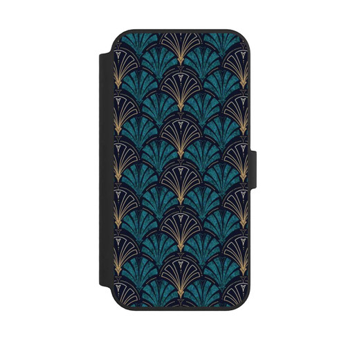 Apple iPhone 14 Pro Max NIVOflip Art Deco Aquamarin Gold