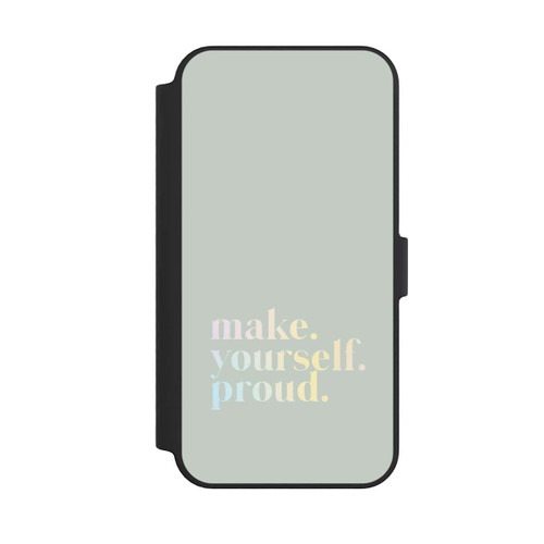 Apple iPhone 14 Pro Max NIVOflip Make Yourself Proud Quote-Mint and Gradient