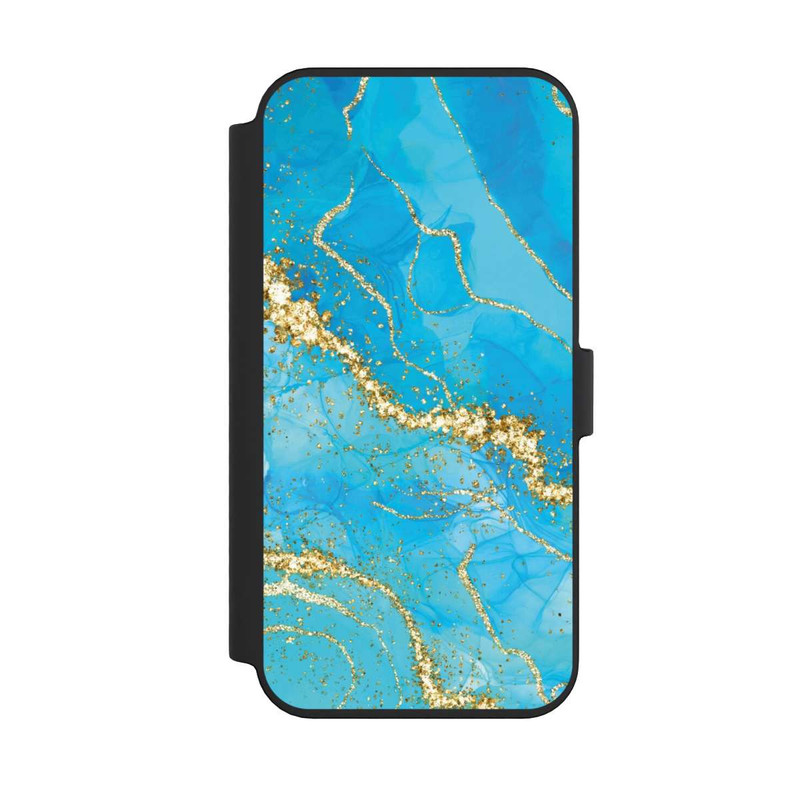 iPhone 14 Pro Max NIVOflip Türkis-goldene Tapete