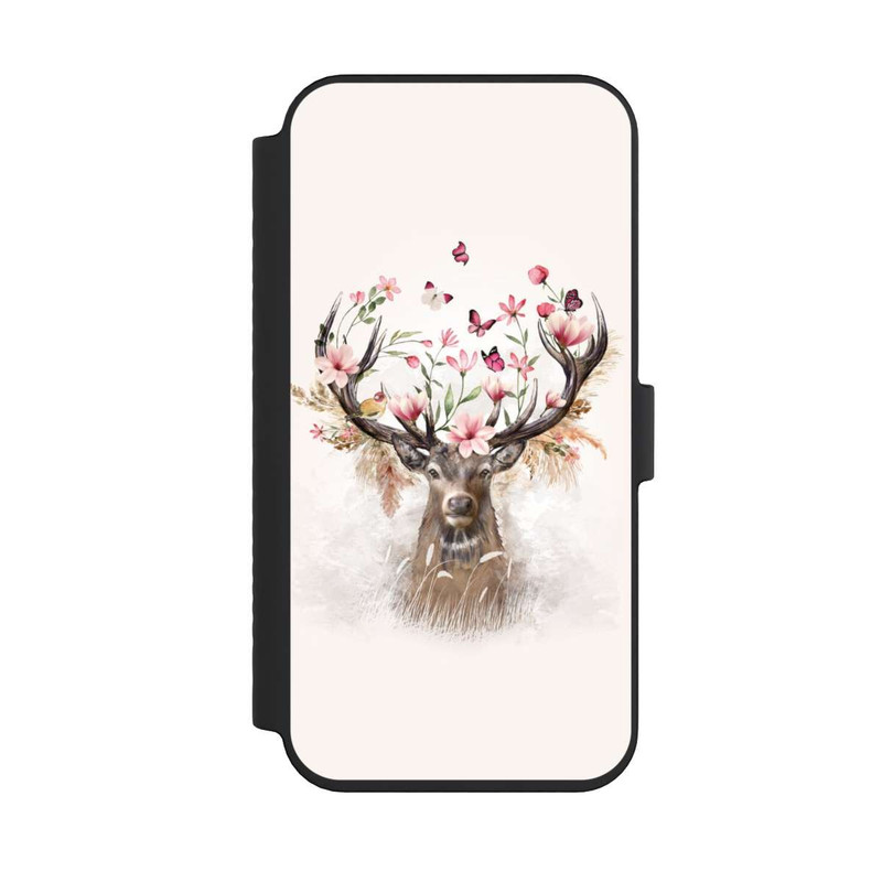 iPhone 14 Pro Max NIVOflip Hirsch Blumen Geweih