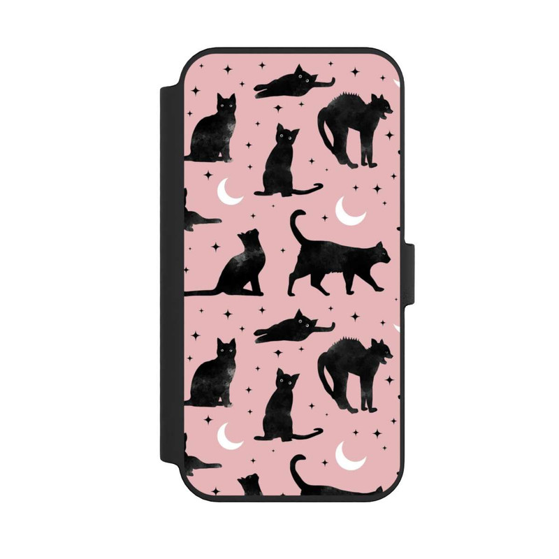 iPhone 14 Pro Max NIVOflip Katzen und Mond auf Rosa