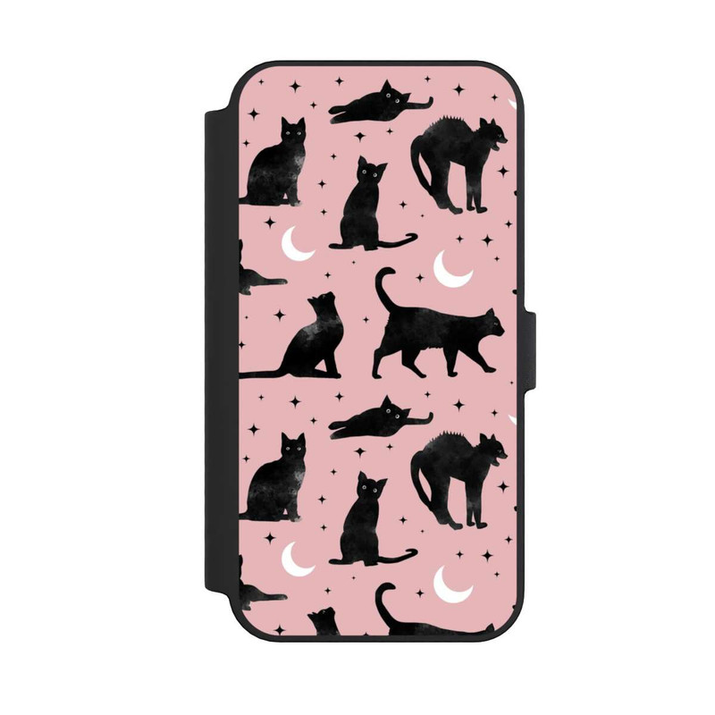 iPhone 14 Pro Max NIVOflip Lune & Chats Fond Rose