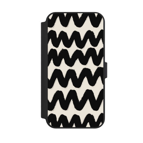 Apple iPhone 14 Pro Max NIVOflip Vagues Noires Pattern