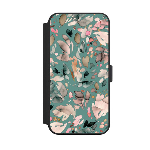 Apple iPhone 14 Pro Max NIVOflip Abstrakte Blumenblätter grün
