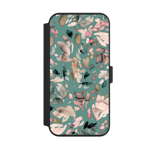 Apple iPhone 14 Pro Max NIVOflip Abstrakte Blumenblätter grün