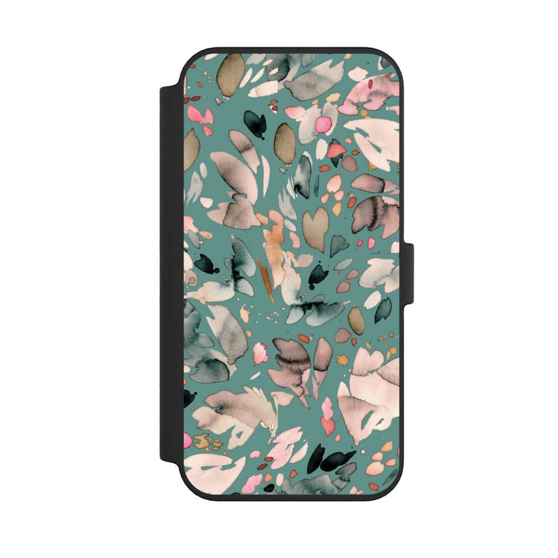 iPhone 14 Pro Max NIVOflip Abstrakte Blumenblätter grün