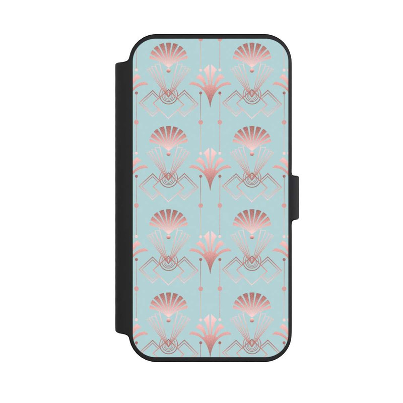 iPhone 14 Pro Max NIVOflip Art Deco Rose Gold Elegance Blue