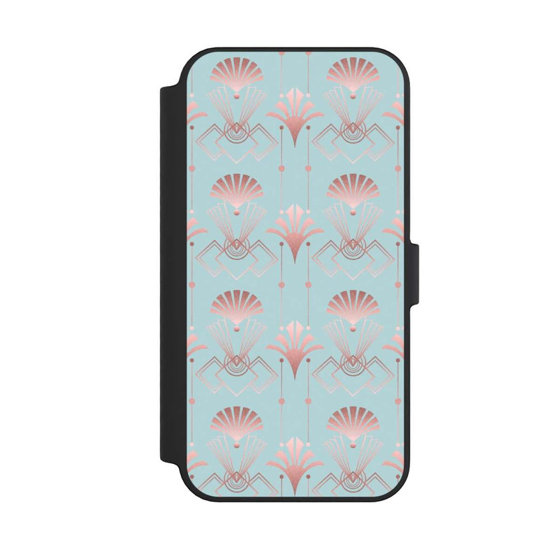 iPhone 14 Pro Max NIVOflip Art Deco Rose Gold Elegance Blue