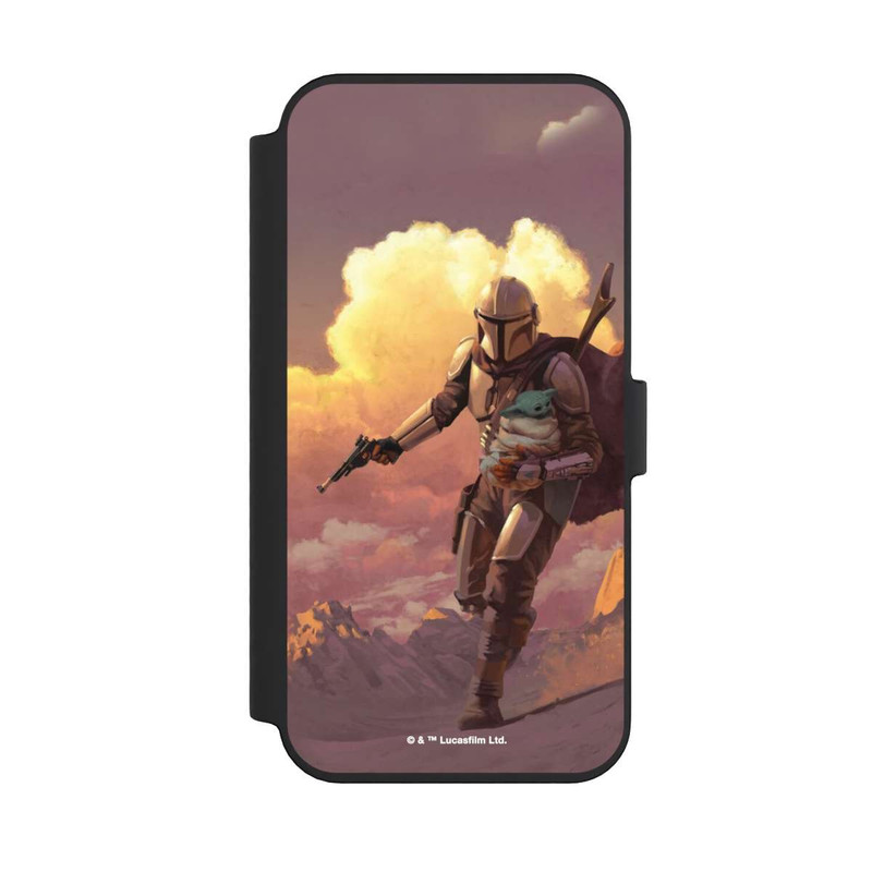 iPhone 14 Pro Max NIVOflip Der Mandalorianer und Grogu Sonnenguntergang Wolken