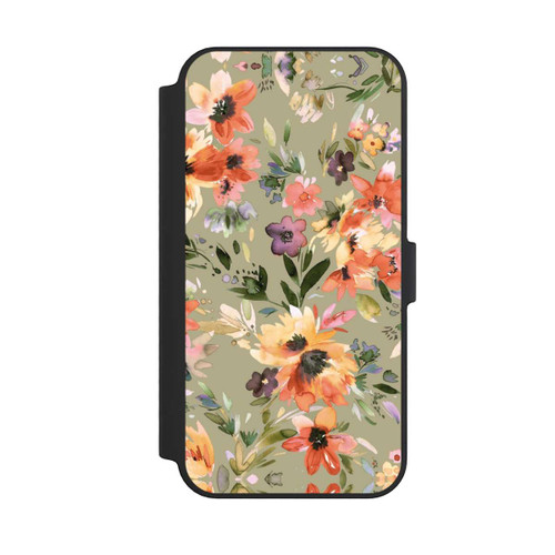 Apple iPhone 14 Pro Max NIVOflip Malerische tropische Blumen Salbeigrün