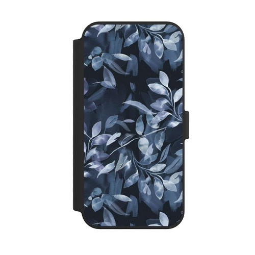 Apple iPhone 14 Pro Max NIVOflip Mystische Aquarellblätter marineblau