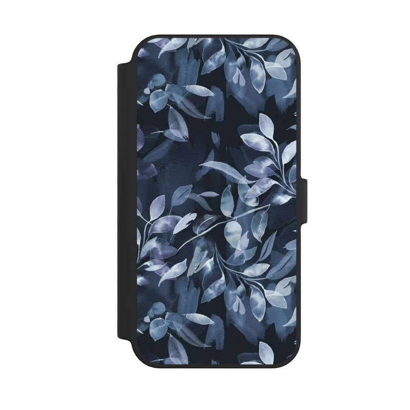 iPhone 14 Pro Max NIVOflip Aquarelle Feuilles Mystiques Marine