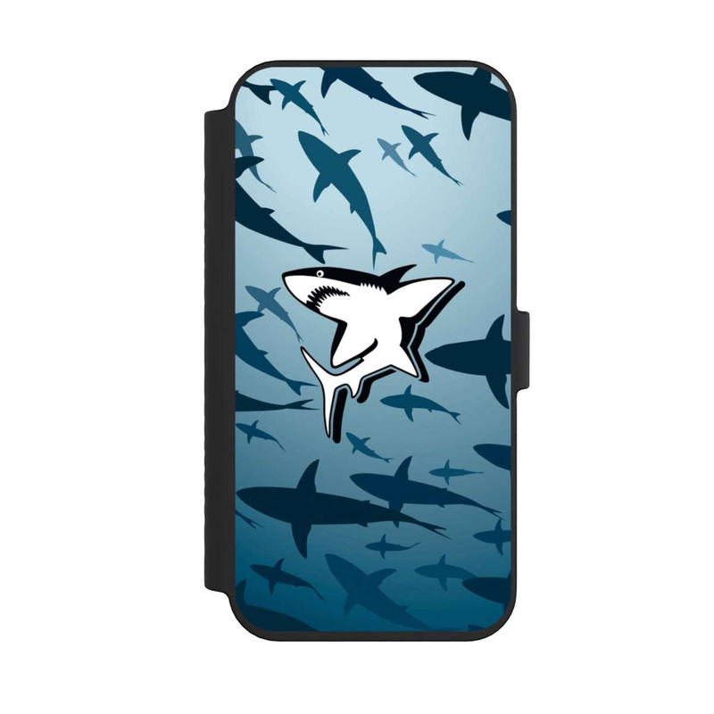 iPhone 14 Pro Max NIVOflip Haie Muster Blau