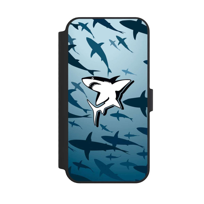 iPhone 14 Pro Max NIVOflip Haie Muster Blau