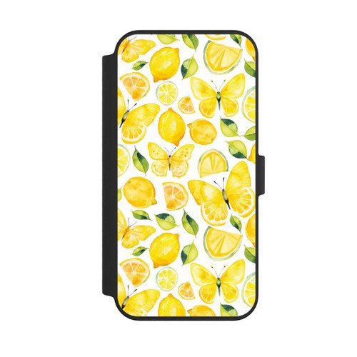 Apple iPhone 14 Pro Max NIVOflip Zitrone und Schmetterling Muster