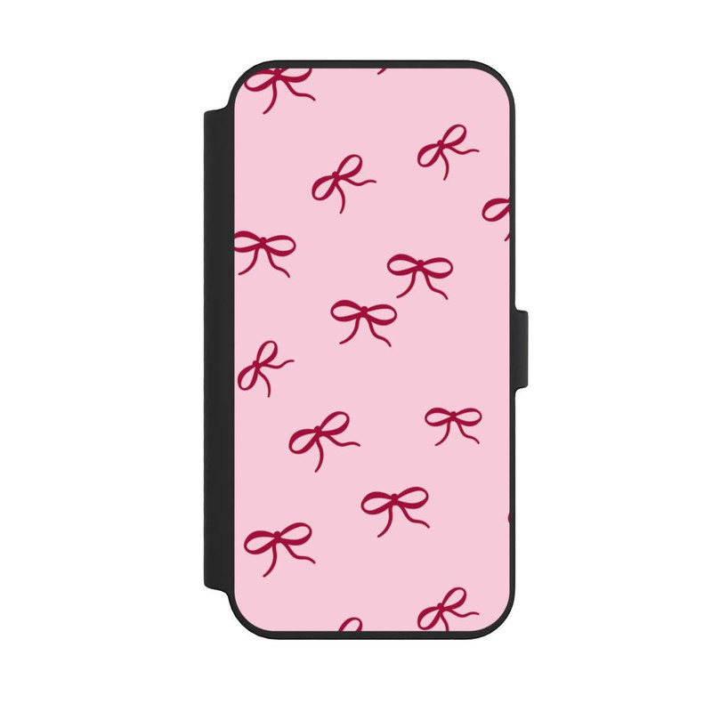 iPhone 14 Pro Max NIVOflip Schleifen Muster Rot Pink