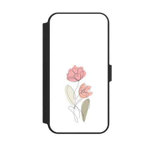 Apple iPhone 14 Pro Max NIVOflip Blume Line Art Rot