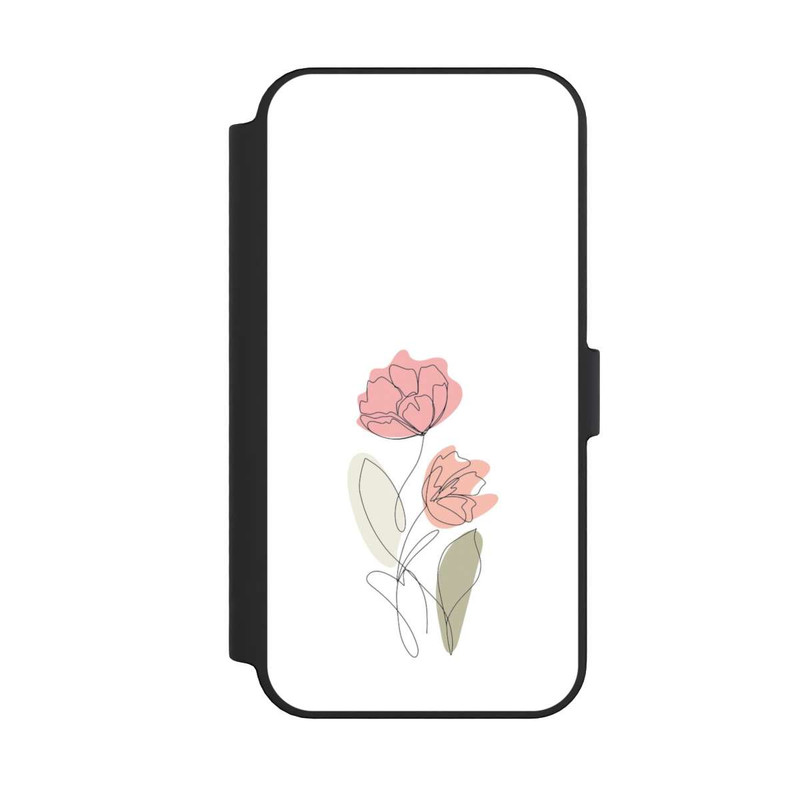 iPhone 14 Pro Max NIVOflip Dessin Au Trait Fleur Rouge