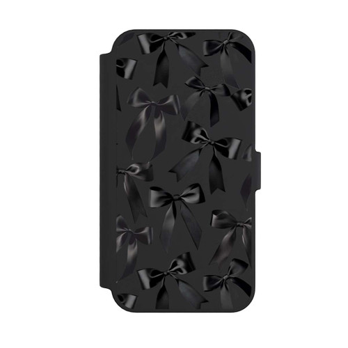 Apple iPhone 14 Pro Max NIVOflip Schwarze Satinschleifen