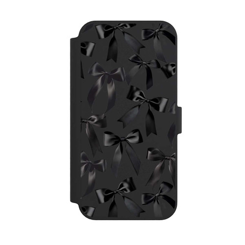 Apple iPhone 14 Pro Max NIVOflip Schwarze Satinschleifen