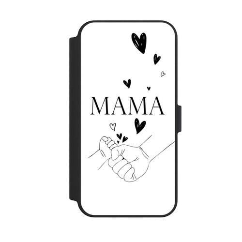 Apple iPhone 14 Pro Max NIVOflip Muttertag Line Art Hände Schwarz Weiß