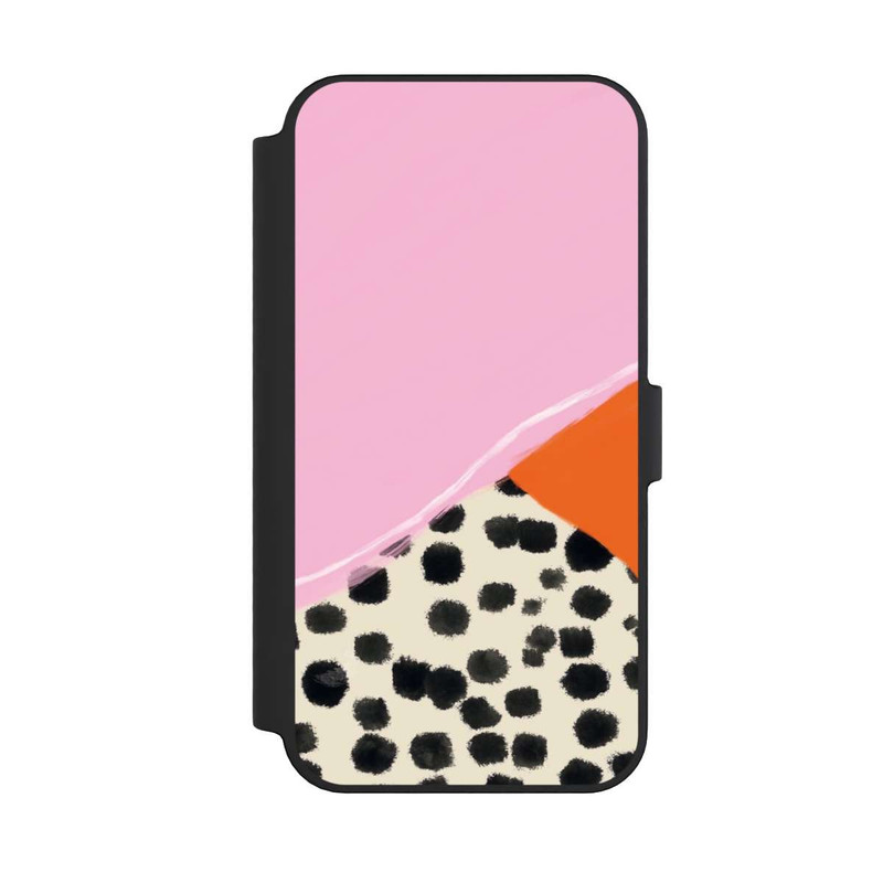 iPhone 14 Pro Max NIVOflip Pink and Orange Modern Art with Dots
