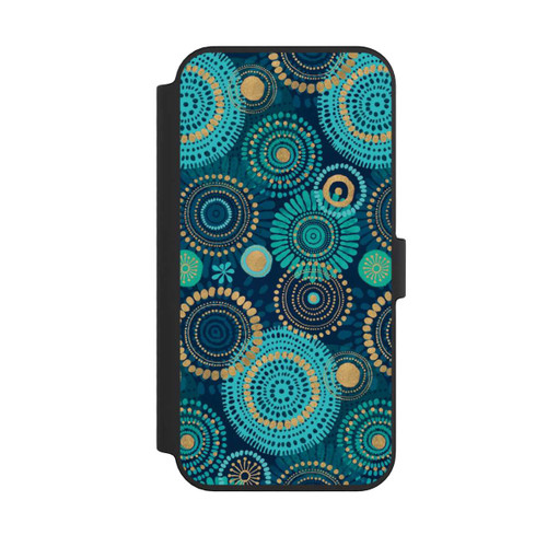 Apple iPhone 14 Pro Max NIVOflip Blockprint India Teal Gold