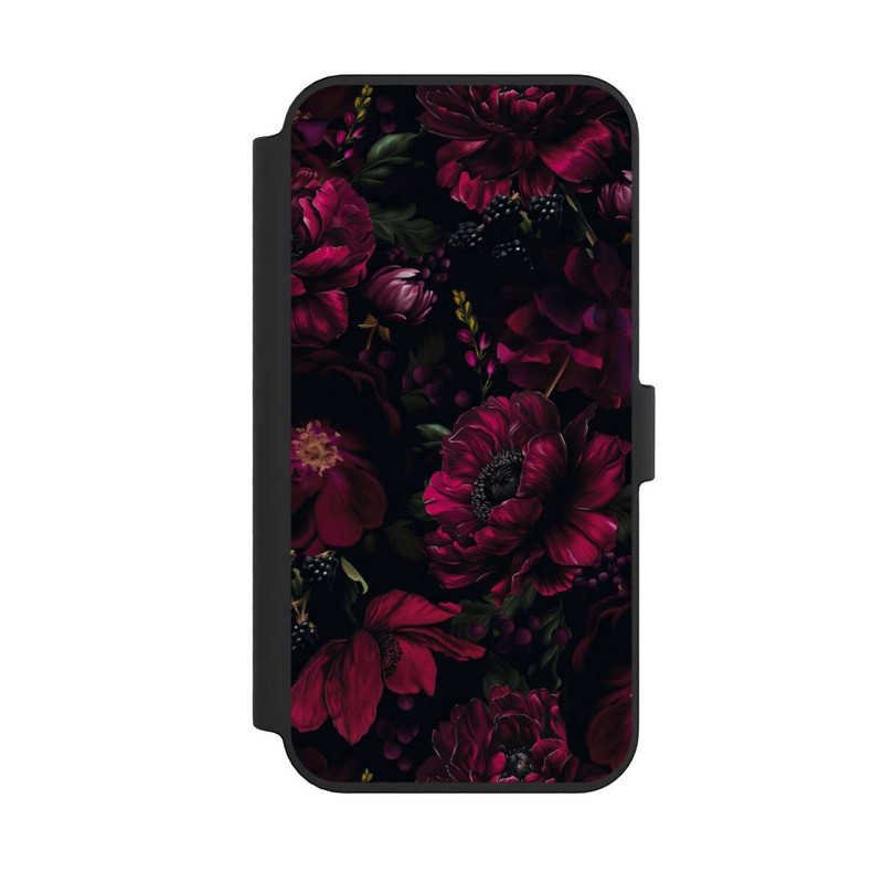 iPhone 14 Pro Max NIVOflip Dunkle Rote Blumen Liebe