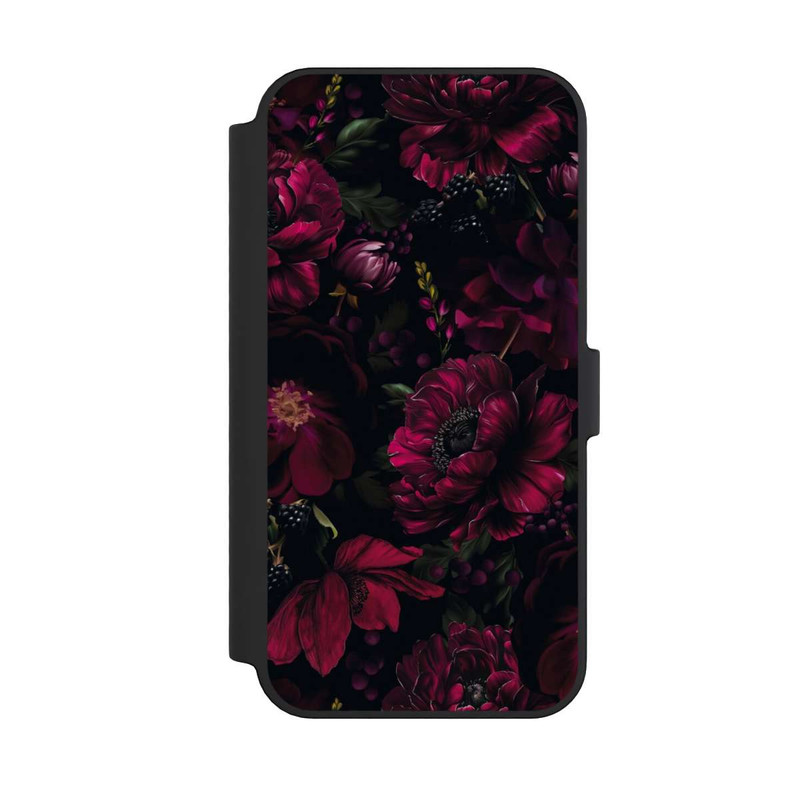 iPhone 14 Pro Max NIVOflip Dunkle Rote Blumen Liebe