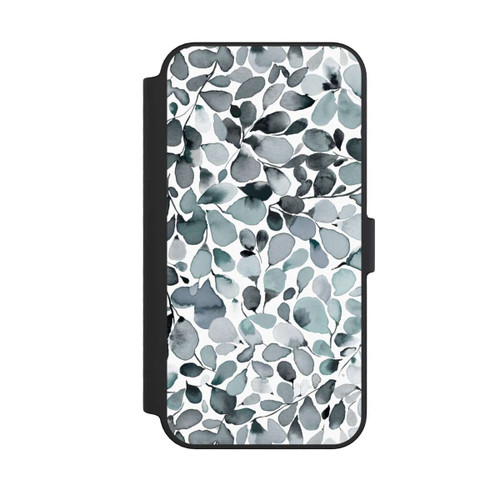 Apple iPhone 14 Pro Max NIVOflip Eukalyptus Aquarell Blätter Grau