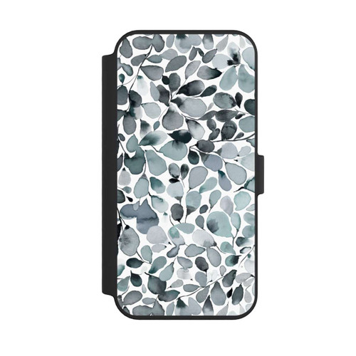 Apple iPhone 14 Pro Max NIVOflip Eukalyptus Aquarell Blätter Grau