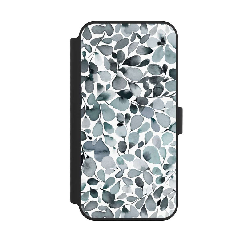 iPhone 14 Pro Max NIVOflip Eukalyptus Aquarell Blätter Grau