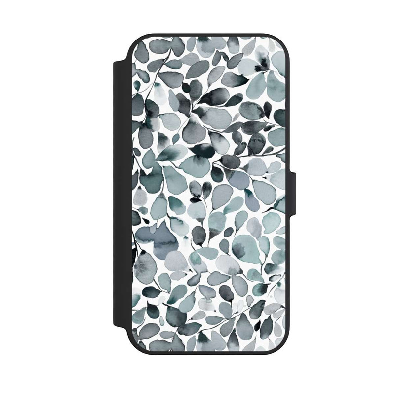 iPhone 14 Pro Max NIVOflip Eucalyptus Watercolor Leaves Grey