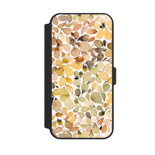 Apple iPhone 14 Pro Max NIVOflip Eukalyptus Aquarellblätter Braun Herbst