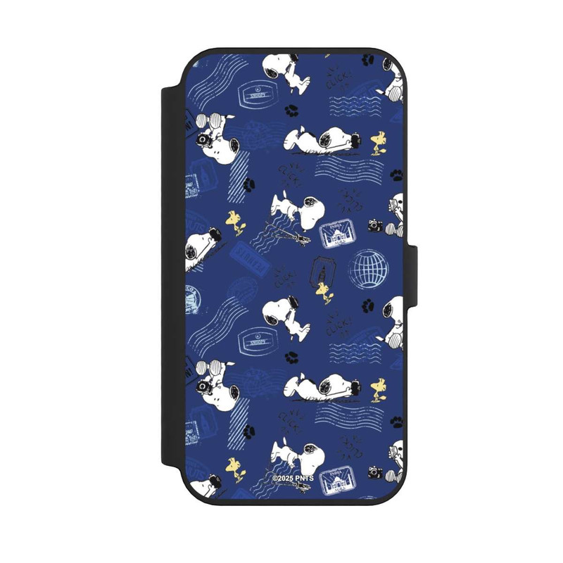 iPhone 14 Pro Max NIVOflip Peanuts Travel Stamps Pattern Blue