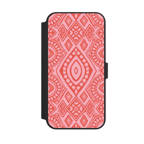 Apple iPhone 14 Pro Max NIVOflip Boho Geometric Intricate Tribal Design in Shades of Pink