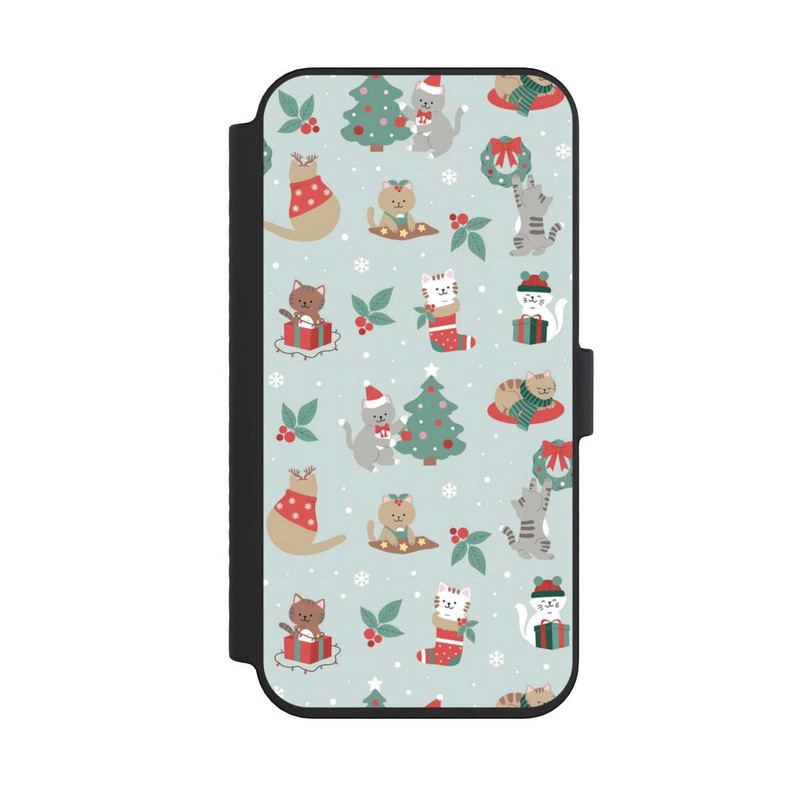 iPhone 14 Pro Max NIVOflip festliche Katzen im Winterwunderland